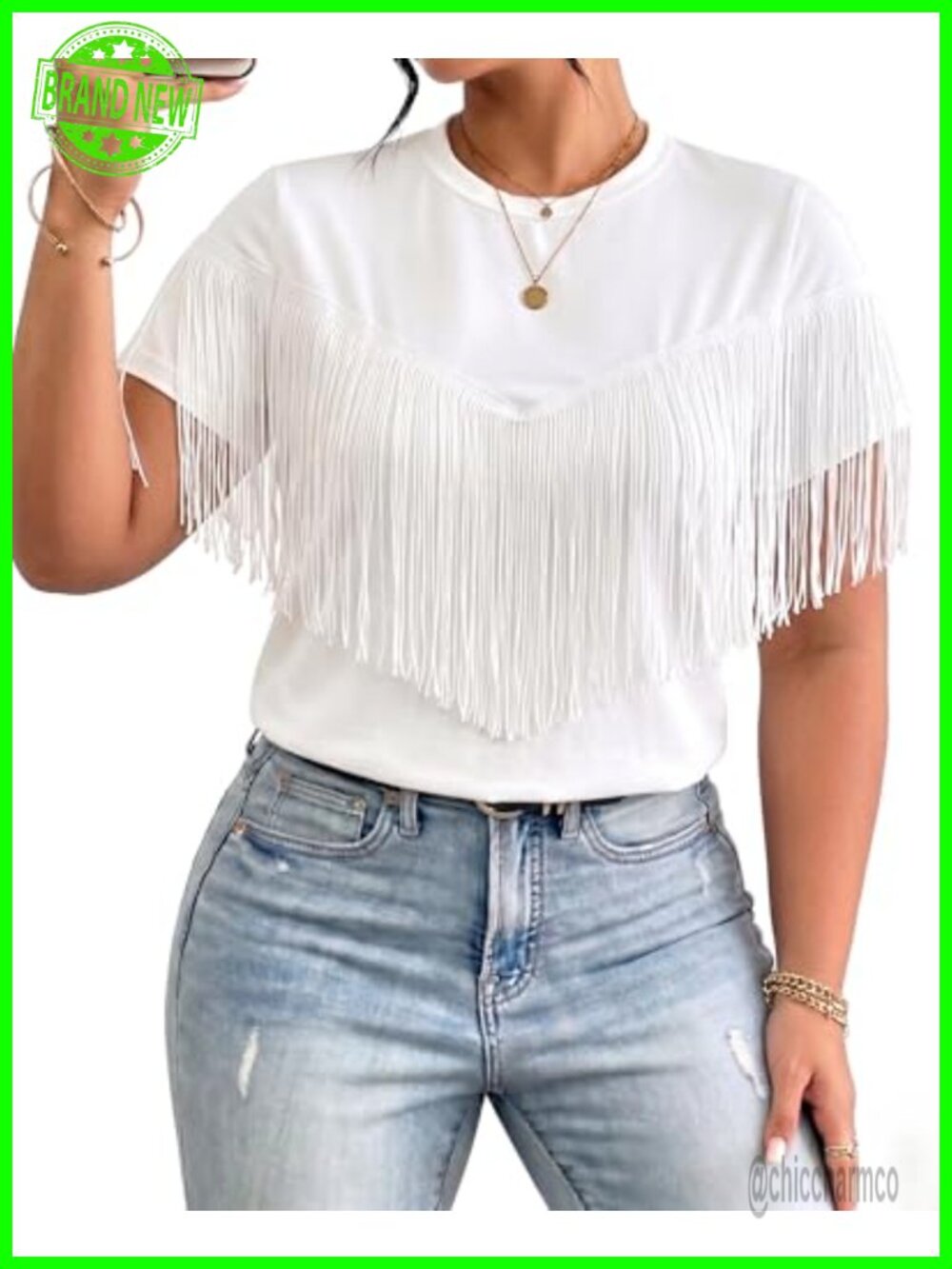 Women's Plus Size Fringe T-Shirt Western Cowgirl Concert Rodeo Top